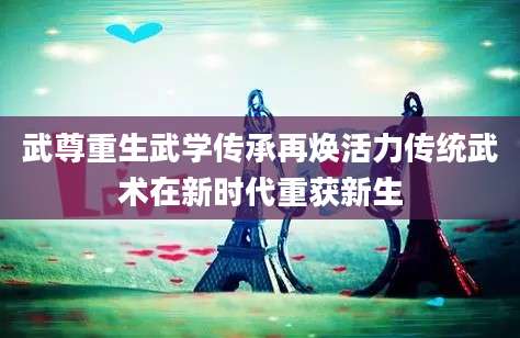 武尊重生武学传承再焕活力传统武术在新时代重获新生