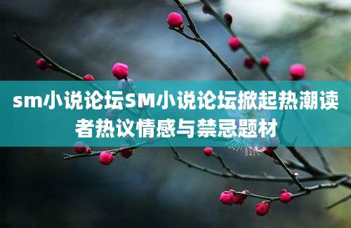 sm小说论坛SM小说论坛掀起热潮读者热议情感与禁忌题材