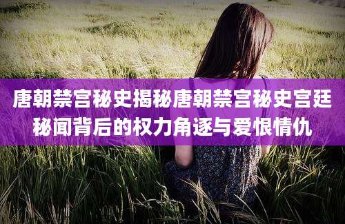 唐朝禁宫秘史揭秘唐朝禁宫秘史宫廷秘闻背后的权力角逐与爱恨情仇