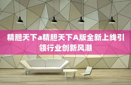 精胆天下a精胆天下A版全新上线引领行业创新风潮