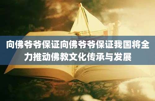 向佛爷爷保证向佛爷爷保证我国将全力推动佛教文化传承与发展