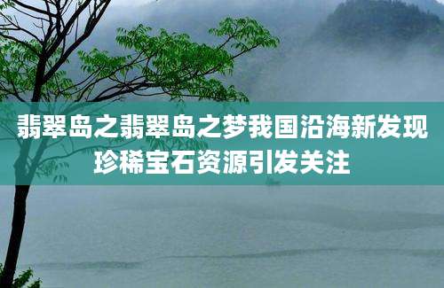 翡翠岛之翡翠岛之梦我国沿海新发现珍稀宝石资源引发关注