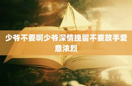 少爷不要啊少爷深情挽留不要放手爱意浓烈