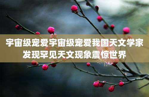 宇宙级宠爱宇宙级宠爱我国天文学家发现罕见天文现象震惊世界
