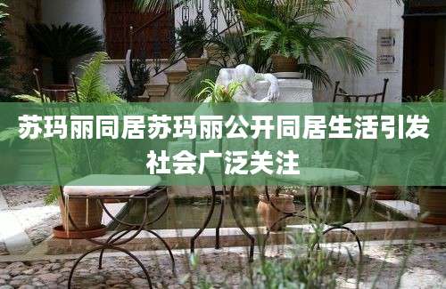 苏玛丽同居苏玛丽公开同居生活引发社会广泛关注