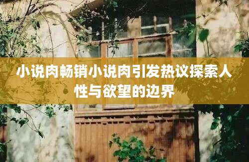 小说肉畅销小说肉引发热议探索人性与欲望的边界