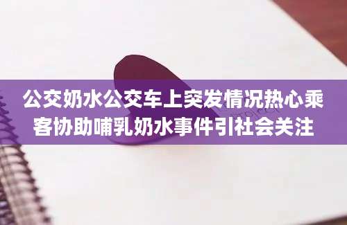 公交奶水公交车上突发情况热心乘客协助哺乳奶水事件引社会关注