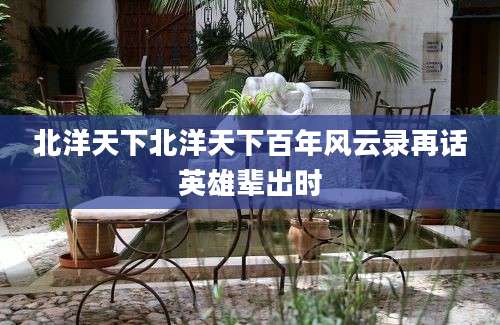 北洋天下北洋天下百年风云录再话英雄辈出时