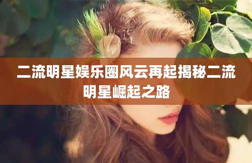 二流明星娱乐圈风云再起揭秘二流明星崛起之路