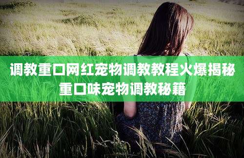 调教重口网红宠物调教教程火爆揭秘重口味宠物调教秘籍