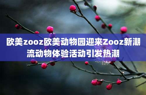 欧美zooz欧美动物园迎来Zooz新潮流动物体验活动引发热潮