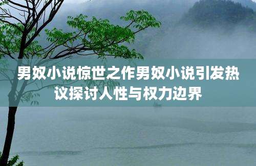 男奴小说惊世之作男奴小说引发热议探讨人性与权力边界