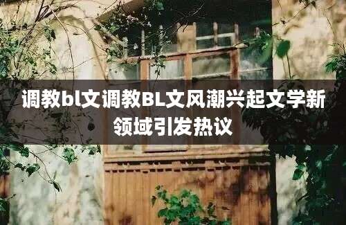 调教bl文调教BL文风潮兴起文学新领域引发热议