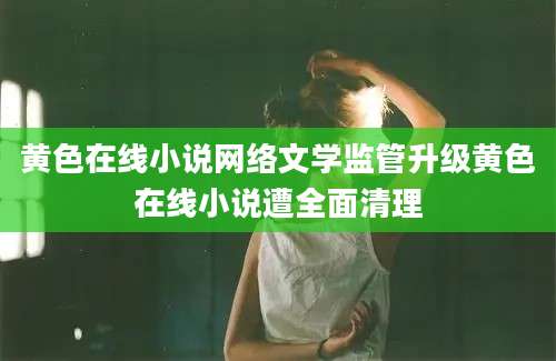 黄色在线小说网络文学监管升级黄色在线小说遭全面清理