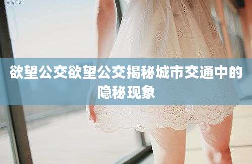 欲望公交欲望公交揭秘城市交通中的隐秘现象