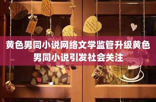 黄色男同小说网络文学监管升级黄色男同小说引发社会关注