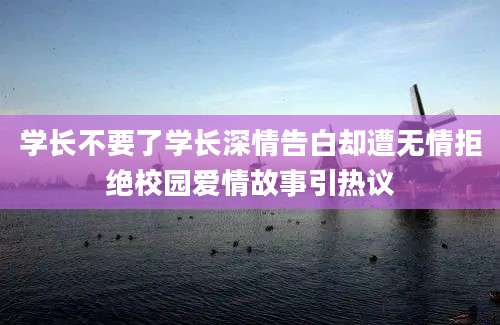 学长不要了学长深情告白却遭无情拒绝校园爱情故事引热议