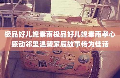 极品好儿媳秦雨极品好儿媳秦雨孝心感动邻里温馨家庭故事传为佳话