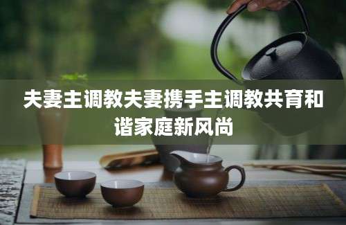 夫妻主调教夫妻携手主调教共育和谐家庭新风尚