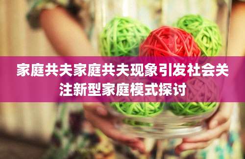 家庭共夫家庭共夫现象引发社会关注新型家庭模式探讨