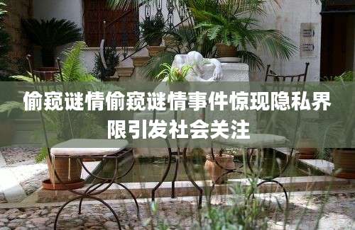 偷窥谜情偷窥谜情事件惊现隐私界限引发社会关注