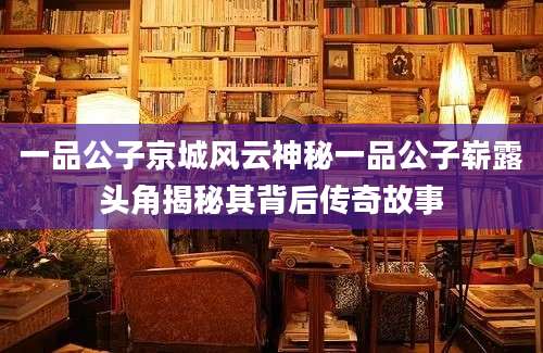 一品公子京城风云神秘一品公子崭露头角揭秘其背后传奇故事