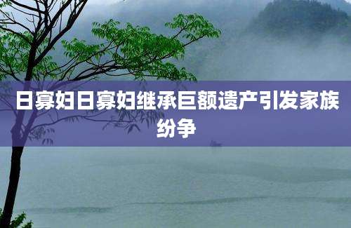 日寡妇日寡妇继承巨额遗产引发家族纷争
