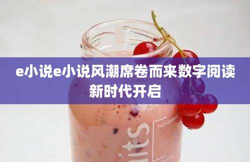 e小说e小说风潮席卷而来数字阅读新时代开启