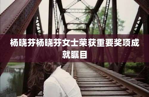 杨晓芬杨晓芬女士荣获重要奖项成就瞩目