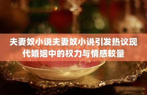 夫妻奴小说夫妻奴小说引发热议现代婚姻中的权力与情感较量