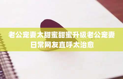 老公宠妻太甜蜜甜蜜升级老公宠妻日常网友直呼太治愈