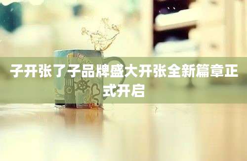 子开张了子品牌盛大开张全新篇章正式开启