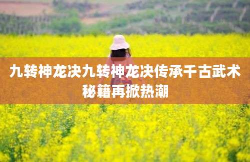 九转神龙决九转神龙决传承千古武术秘籍再掀热潮