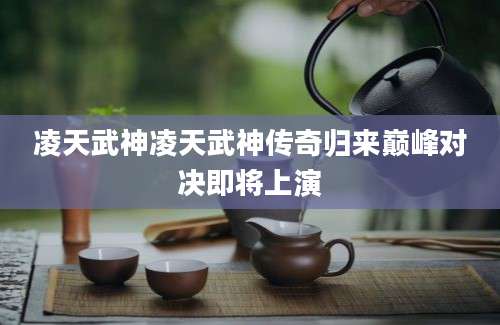 凌天武神凌天武神传奇归来巅峰对决即将上演