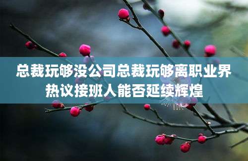 总裁玩够没公司总裁玩够离职业界热议接班人能否延续辉煌