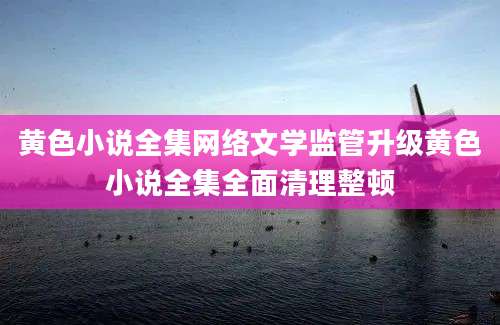 黄色小说全集网络文学监管升级黄色小说全集全面清理整顿