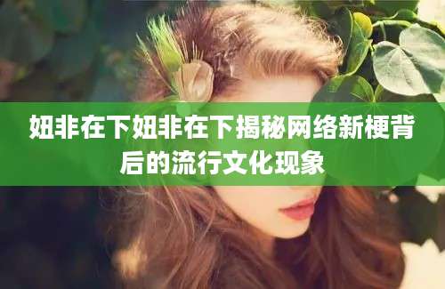 妞非在下妞非在下揭秘网络新梗背后的流行文化现象