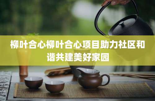 柳叶合心柳叶合心项目助力社区和谐共建美好家园