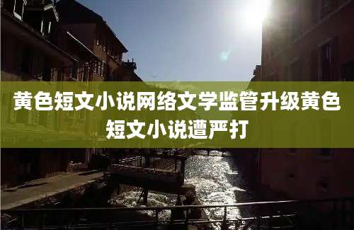 黄色短文小说网络文学监管升级黄色短文小说遭严打