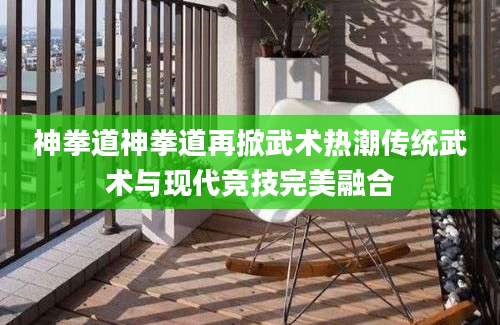 神拳道神拳道再掀武术热潮传统武术与现代竞技完美融合