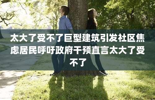 太大了受不了巨型建筑引发社区焦虑居民呼吁政府干预直言太大了受不了