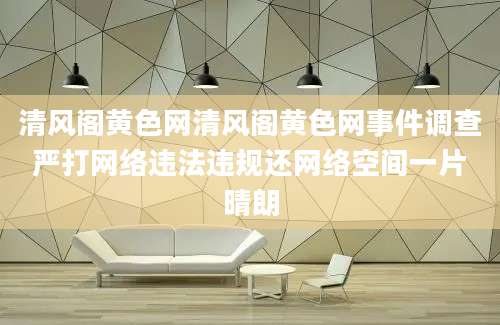 清风阁黄色网清风阁黄色网事件调查严打网络违法违规还网络空间一片晴朗