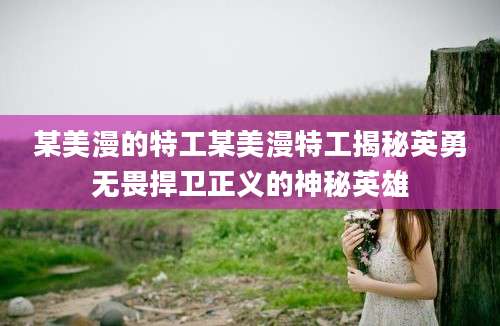 某美漫的特工某美漫特工揭秘英勇无畏捍卫正义的神秘英雄