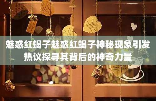 魅惑红蝎子魅惑红蝎子神秘现象引发热议探寻其背后的神奇力量