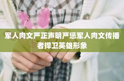 军人肉文严正声明严惩军人肉文传播者捍卫英雄形象
