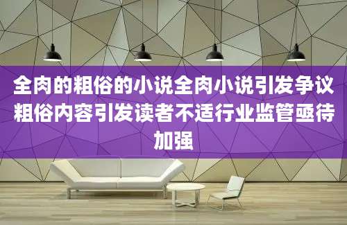 全肉的粗俗的小说全肉小说引发争议粗俗内容引发读者不适行业监管亟待加强