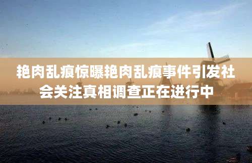 艳肉乱痕惊曝艳肉乱痕事件引发社会关注真相调查正在进行中