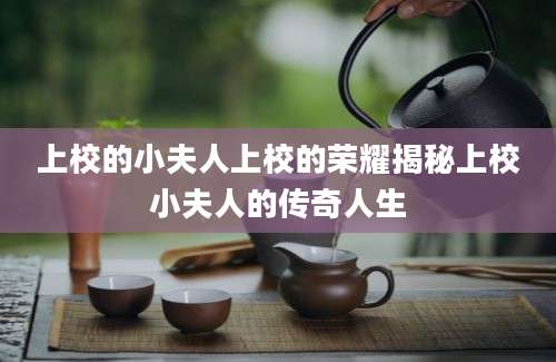 上校的小夫人上校的荣耀揭秘上校小夫人的传奇人生