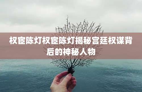 权宦陈灯权宦陈灯揭秘宫廷权谋背后的神秘人物