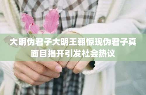 大明伪君子大明王朝惊现伪君子真面目揭开引发社会热议